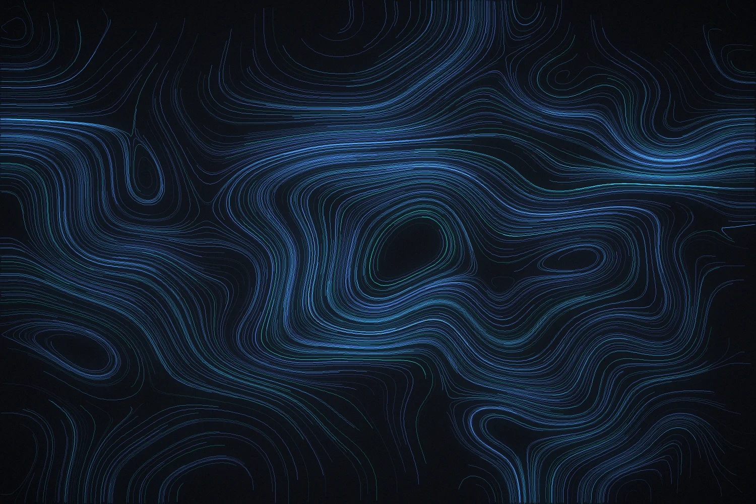 Abstract visualization of data moving along controlled paths.